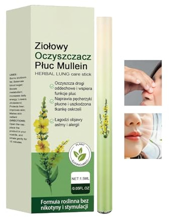 Stylo diffuseur, inhalateur de nettoyage des poumons pour soutien de la respiration avec extrait de molène, outil respiratoire naturel de 1,5 ml avec arôme apaisant, design compact et portable pour