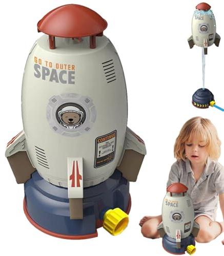 Sprinkler Toy For Kids, 360 Degree Rotation Cartoon Outdoor Water Sprinkler, Kids Sprinklers Rocket Launcher, Attaches To Garden Hose For Splashing Fun Summer Holiday Birthday Gift