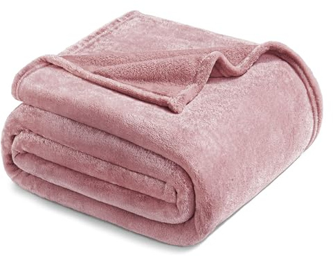 Exclusivo Mezcla Kuscheldecke Fleece Decke für Couch, Superweiche und Warme Sofadecke Wohndecke für Ganzjahreszeit, Plüsch und Leicht, 150 x 200 cm, Rosa