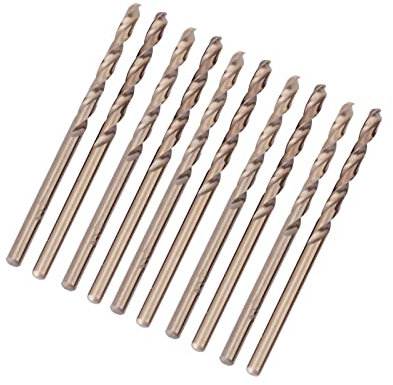 Set Punte Trapano, 10 Pezzi M35 Punte Trapano Cobalto HSS Punta Ferro 1mm - 5mm Punte Trapano Metallo Professionali Punta Elicoidale per Forare Su Acciaio Inox, Ghisa, Lamiera(3,2mm)