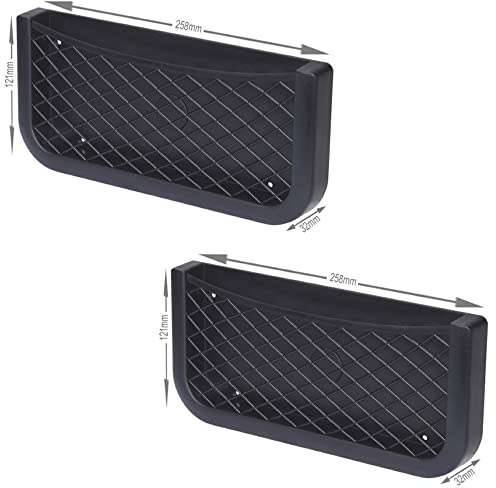 Doppelpack Ablagenetze einfach zum kleben oder schrauben für Fahrzeuge und Innenräume - Größe M = 205x121x32mm, Größe L = 258x121x32mm - Universell Einsetzbar - Einfache Installation (2x 258x121x32mm)