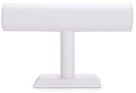 Oirlv Pu Leder Schmuckständer Haus Aufbewahrung Display Schrank für Armband Kopfstück Uhrhalter (Weiß, Einlagig)