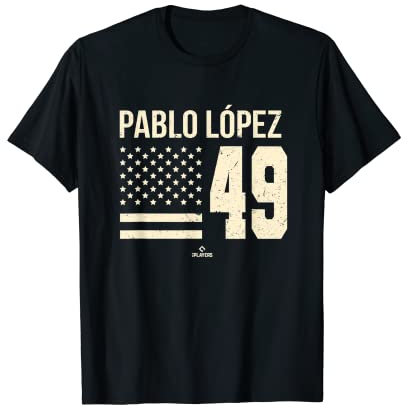 Pablo López Bandera Vintage Béisbol Miami Major League Camiseta