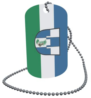 U24 Dog Tag Erkennungsmarke ID Tag an Kette Flagge Burggen Alu 30 x 50 mm