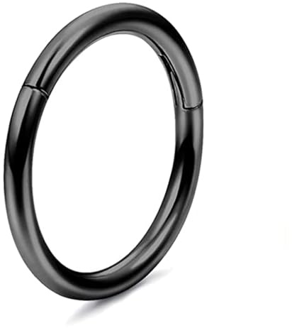 ESHIONER G23 Titan Hypoallergen Nasenring Silber Gold Septum Piercing Helix Ring Knorpel Ringe Tragus Conch Piercing Ring 14G 16G Dicke 6MM/8MM/10MM/12MM Nasenpiercing 1 Stück
