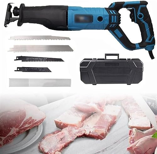 XARONF Reciprocating Saws Bone Saw Electric,Bone Saw Butcher Meat Saw, for Commercial Home, Reciprocating Meat Saw for Cutting Meat, Bones, Bacon (Color : Blue, Size : 1300W)