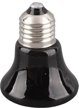 Pssopp Keramik Reptilien Wärmelampe, Temperaturgesteuerte Keramik Heizlampe für Hühner für Reptilien (25W Schwarz)