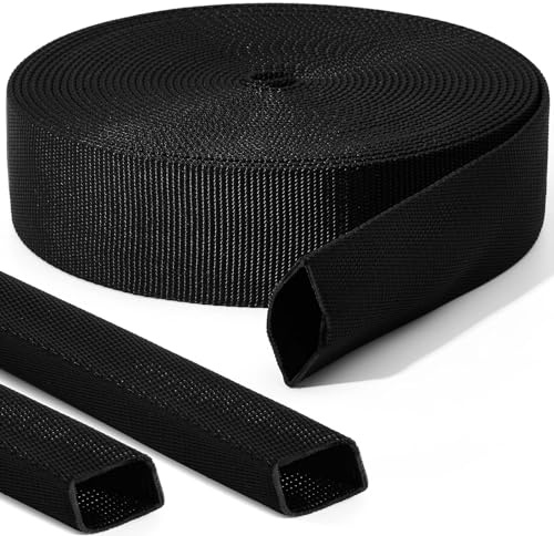 Hanaive 26 ft Nylon Hydraulic Hose Protector Sleeve Tig Torch Cable Cover Black Protective Cover Hose Sheath Hydraulic Wrap Cutting Wire Sheath Sleeve Management Wrap for Cord Tig(1.25 Id)