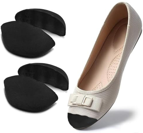 Dr.Foot Shoe Filler Inserts for Loose Shoe, Toe Filler Cushion Inserts for Shoe Too Big, Big Shoe Fillers Make Shoes Fit for Casual Sports High Heels Boots (Medium: Half to One Size Bigger, Black)