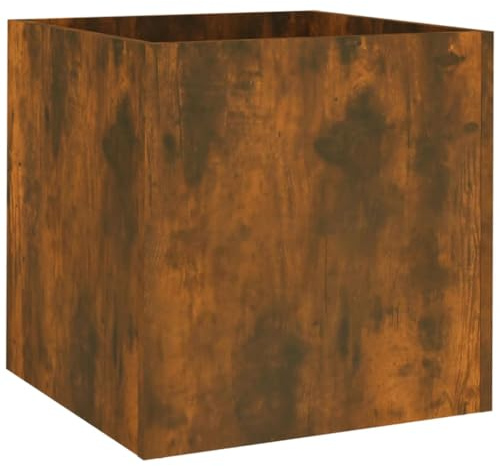 Makastle Pot Carré, Jardinière en Bois d'Ingénierie, intérieur extérieur jardinière Pot de Fleurs Cache-Pot, Chêne fumé 40x40x40 cm