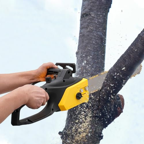 vinnyooc 220V 1800W Corded Electric Chainsaw Portable Handheld Chainsaw Powerful Chainsaw Cutter Tree Branches Courtyard Garden Cutting Tool 5.91Ft Cord for Lawn Care Landscape Beautification