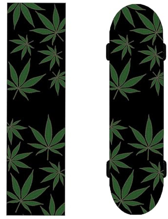 duoyif Grip Tape Skateboard Griptape, Scooter Skateboard Carta Vetrata, Grip Tape Per Skateboard Longboards Scooter Roller Board - No Bolle, Antiscivolo, Antiusura (Foglie, 84x23cm)