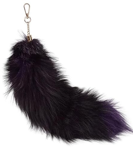 Nocyclonic 40cm Fell Schwanz fox tail Keychain Extra Groß Schlüsselring Tasche, Fuchss chwanz Anhänger etwa Zusätze Auto Schlüsselketten Anhänger Weich Flaumig Dicht Dekoration (26)
