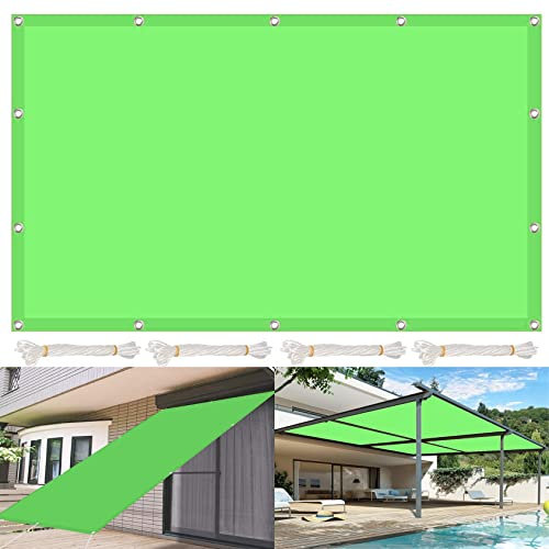 Tenda parasole rettangolare, a righe verdi, 1 m x 1 m, protezione UV e baldacchino rinfrescante, per balconi, tettoie, cortili, laghetti, giardini, tende da sole per spazi esterni