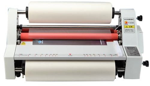 CASEGO Laminiergerät, Vierwalzen-Kalt-Heiß-Laminiergerät, EIN- und doppelseitiger Laminiergerät, 0–180 °C einstellbar, LCD-Digitalanzeige (220v)