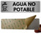 LEIASA | Señal Adhesiva Agua No Potable - 5x18 cm - Grosor 0.8 mm - Aluminio - Rótulo Agua No Apta Para Consumo - Signo Agua No Bebible - Cartel Adhesivo 3M - Advertencia Agua No Potable