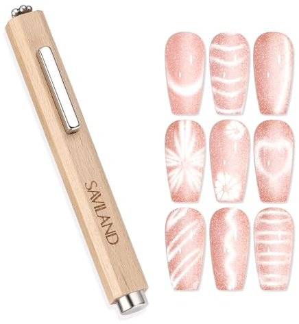 SAVILAND Cat Eye Magnet für Nagel: 3-in-1 Cat Eye Gel Nagellack Magnet N35 Neodym Ultra Starker Magnet für Nagellack Vielfältige Wirkung Doppelseitig Magnetstift Nageldesign Tools Nagelstudio Zubehör