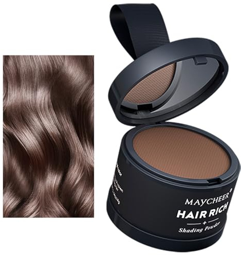 HISUNBEN Instantly - Polvo de línea capilar, resistente al viento y al sudor, corrector de retoque de raíz del cabello para la línea capilar en retroceso, polvo profesional con espejo y soplo (marrón