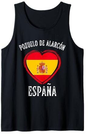 España Flag Heart Pozuelo De Alarcon City Camiseta sin Mangas