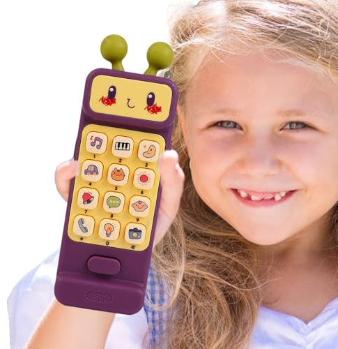 dzqad Babyphone Spielzeug | Spielzeugtelefon für er | Handy-Spielzeug Baby-Spielzeug-Telefon für -Mädchen, Handy-Spielzeug mit Musik und Lichtern, Kinder-Lernspielzeug
