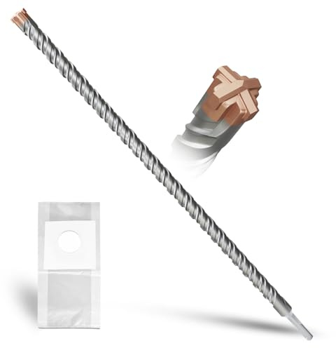 METOTY Foret SDS Plus 22 mm × 600 mm, avec 4 tranchants en carbure de tungstène, tête avec revêtement, foret à maçonnerie, foret à béton, pour pierre, béton, pierre naturelle, mur de brique
