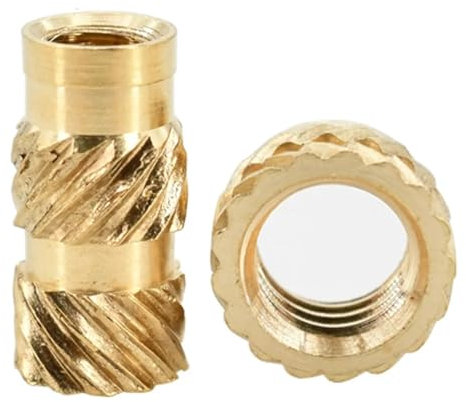 Tuercas moleteadas de latón Tuercas de inserción de cobre M2, M2.5, M3, M4, M5, M6, rosca moleteada, termofusibles, de latón, for impresión 3D en portátiles, M4 x 4 x 6(Style A(50pcs),M2x3x3)