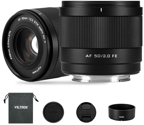 VILTROX 50mm F2.0 Full Frame Prime Lens for Sony E-Mount | Fast AF, Large Aperture, Ultra-Compact | Standard Portrait Lens for A7RV, A7IV, A7CII, ZV-E1, A7RIV, A6600 Mirrorless Cameras
