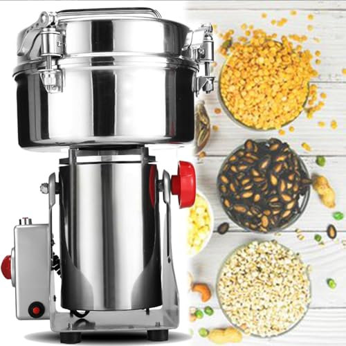 800g/1000g/1500g/2000g/2500g/4500g Electric Grain Grinder Spice Grain Mill Stainless Steel 35000RPM High Speedy Grinding for Dry Spice Herbs/Nut/Coffee/Rice 2000g