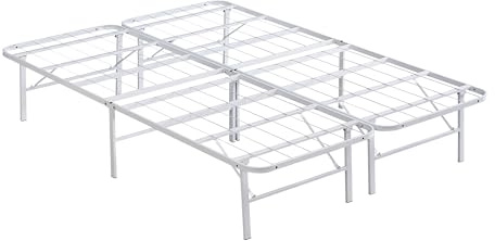 i-flair Klappbett Metall 140x200 cm Letto in Weiß – Faltbares Gästebett mit stabilem Rahmen & Stauraum – platzsparendes Metallbett für Gäste, langlebiges Faltbett, klappbar & leicht zu verstauen