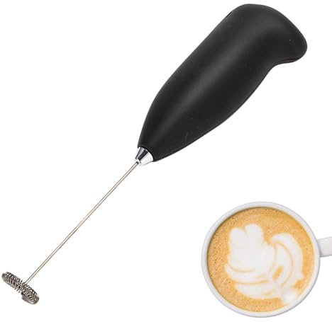 Elektrisk kaffemixer – skumvisp i rostfritt stål, bärbar kaffemixer | Uppladdningsbar RECHRER med ergonomiskt grepp, snabbskum för cappuccino, lattes och proteinshakes