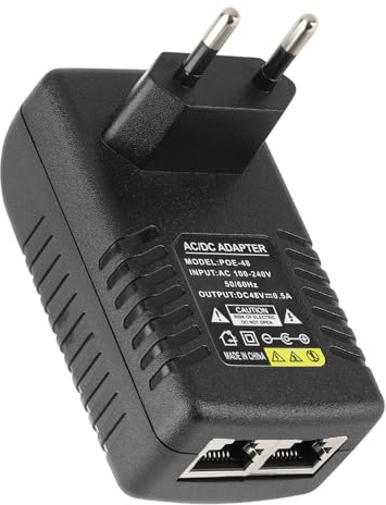 48V 0.5A Gigabit Power PoE, Adaptadores de Inyección PoE Standard 10/100/1000Mbps/1G/2G, Adaptador de Inyector Distancia de hasta 100 Metros, Injector Ethernet Adapter para IP Phone Camera