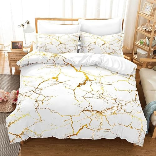 Funda Nordica Cama 90 Canica Blanca Juego de Ropa de Cama de 3 Piezas Infantil Juvenil Niño Niña, 1 Funda Nórdica 150x220 cm + 2 Funda de Almohada 50x80 cm