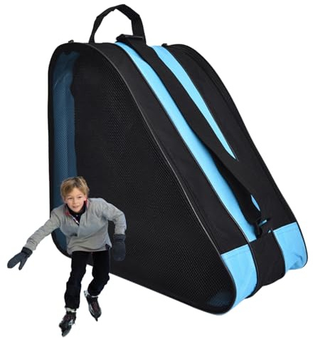 Tragetasche für Schlittschuhe – Oxford-Eiskunstlauf-Tasche, Rollschuhhalter, Eiskunstlauf-Organizer, seitlicher Griff mit verstellbarem Gurt | Oxford Fourre-to