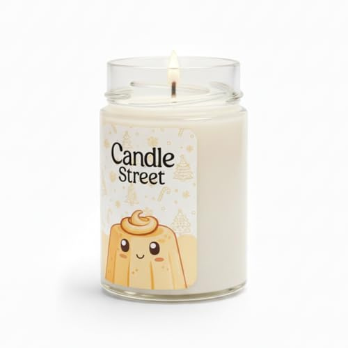 Candle Street – Candela Profumata Pandoro 185g | Vaniglia, Limone e Caramello | Collezione Dolce Natale | Candela Artigianale in Vetro, 40h di Bruciatura | Idea Regalo Natalizia Elegante