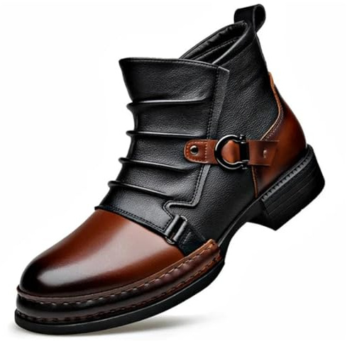 MEIION durysch Herren-Stiefeletten aus Echtem Leder – Strapazierfähig, Stilvoll & Ganzjähriger Komfort für Freizeit & Arbeit