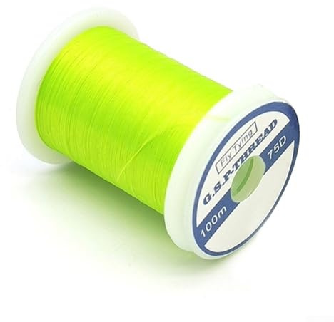 Gdfnmogo Fil de fixation à la mouche, 100 m de fil en plastique 75D haute résistance pour la pêche à la mouche, matériau de reliure durable pour pêcheurs à la ligne et les lanceurs à mouche (vert