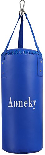 Aoneky Leather Kids Punching Bag – Filled Boxing Bag for Kids Karate, 10 Pound Kicking Bag for Children Aged 3 to 10 Years Old, Hanging Punch Bag, Small Kickboxing Bag (Blue)