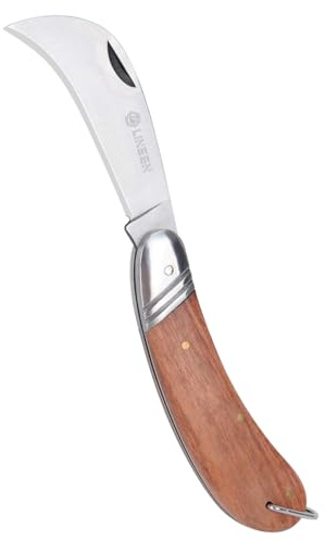Linsen Outdoor Pruning & Grafting Knife, Stainless Steel Garden Budding Tool, Folding Pocket Multi-Cutting Knife for Weeding & Bushes
