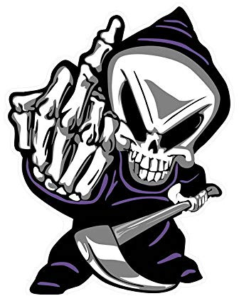 DSYCAR 2er Set Autoaufkleber Totenkopf Skelett Skull SCHÄDEL Aufkleber Tuning Decal Mittelfinger wenden Off Auto-Aufkleber/Sticker (#1)