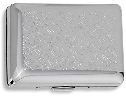 Visitenkarten-/Kreditkartenetui filigran (9,5x6,5 cm) | Premium Silber Plated versilbert | Edles Geschenk mit Box