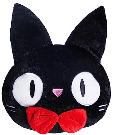 CoolChange Deko Kissen mit der Katze Jiji | Schwarze Katze Sofakissen | 25 x 33 cm