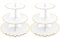 Lot de 2 supports à gâteaux ronds en carton à 3 étages pour anniversaire, fête, fête prénatale (blanc)