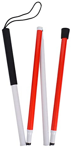 Baitaihem Folding Blind Cane, Aluminum, Multicolor, 48.4 Inch, 0.57 lb