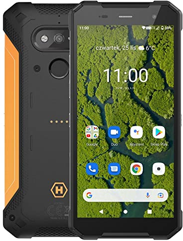 Hammer H Explorer Plus Eco, 5,7 HD+ IPS-Display, 4 GB RAM / 64 GB interner Speicher, USB-C, GPS und A-GPS, Android 11, Batterie 5000 mAh, IP69, 13 Mpx, 4G LTE, Dual-SIM, orange