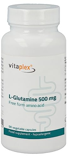 Vitaplex L-Glutamin Kapseln hochdosiert (500mg, 90 Tabletten) - L Glutamin Complex und Aminosäure - Workout und Fitness
