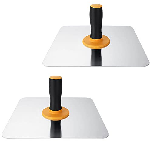 AKOLAFE 2 Stück Maurerkelle 30x30cm Gipserspachtel Stukkateurspachtel Aluminium Putz Hawk Rutschfest Robust Spachtelkasten mit Griff für Trockenbau, Mörtel, Gips, Zement, Putz und Beton
