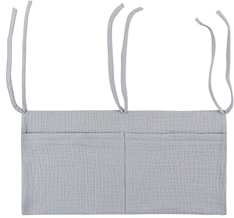 ISAKEN Betttasche Spielzeugtasche Babybett Aufbewahrungstasche, Hängen Aufbewahrungsbeutel Babybett Veranstalter, Baby Betttasche Krippe, Zum Aufbewahren von für Spielzeug, Kleidung, Windeln