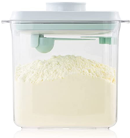 Tourdeus Formula Container - 1700ml Pop Top Milk Powder Container, BPA-Free Airtight Formula Dispenser with Scoop and Scraper, 21OZ, 1.32LB, 600g, Clear