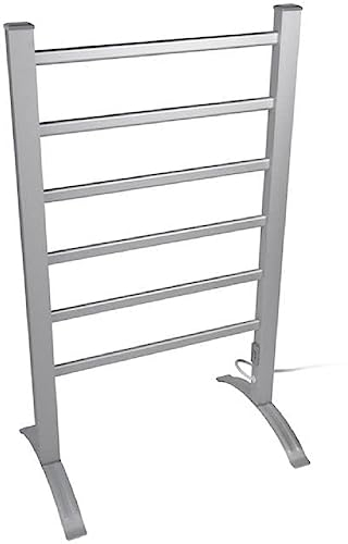 Dirt Devil Scaldasalviette elettrico – Portasciugamani radiatore – autoportante o montato a parete – Scaldasalviette con 6 aste – per vestiti e asciugamani – Alluminio – Grigio