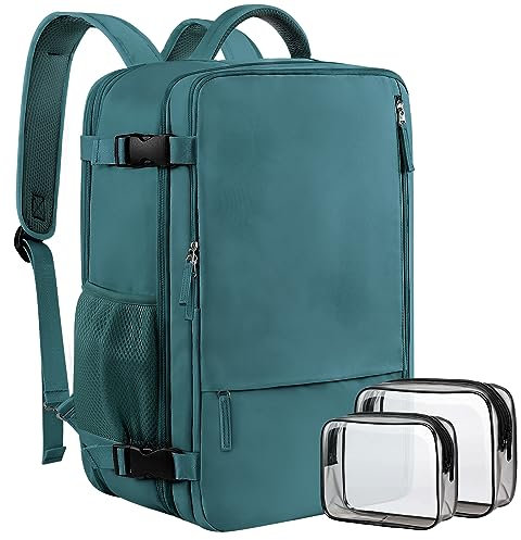 Sinaliy Reiserucksack für Damen und Herren, Pfauenblau, Large, Reiserucksäcke